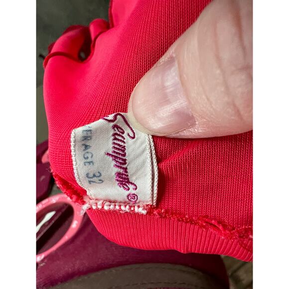 slip dress full slip red 1950s - Picture 9 of 11